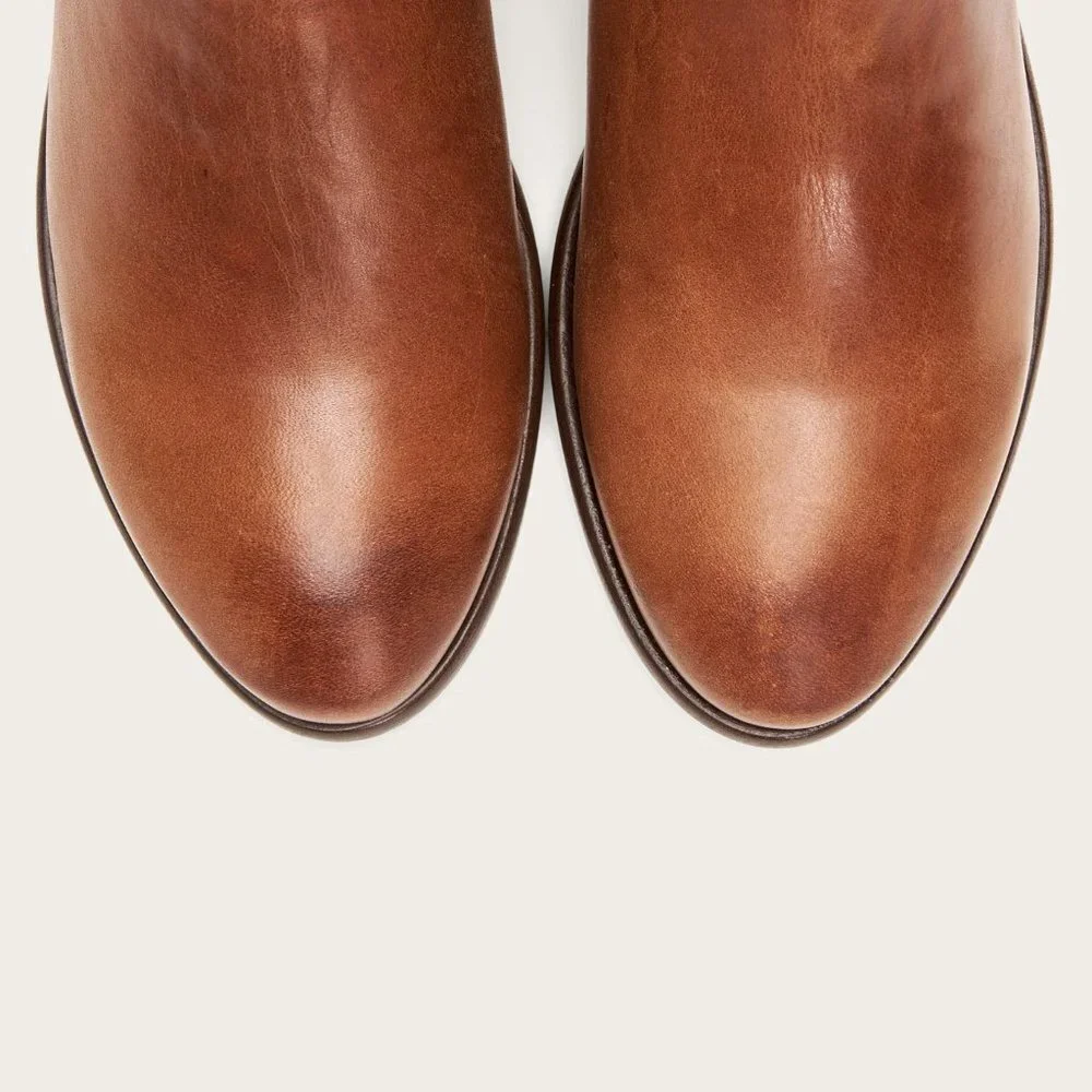 Frye Carson Chelsea Cognac Leather Cute Ankle Boot - Picture 4 of 16